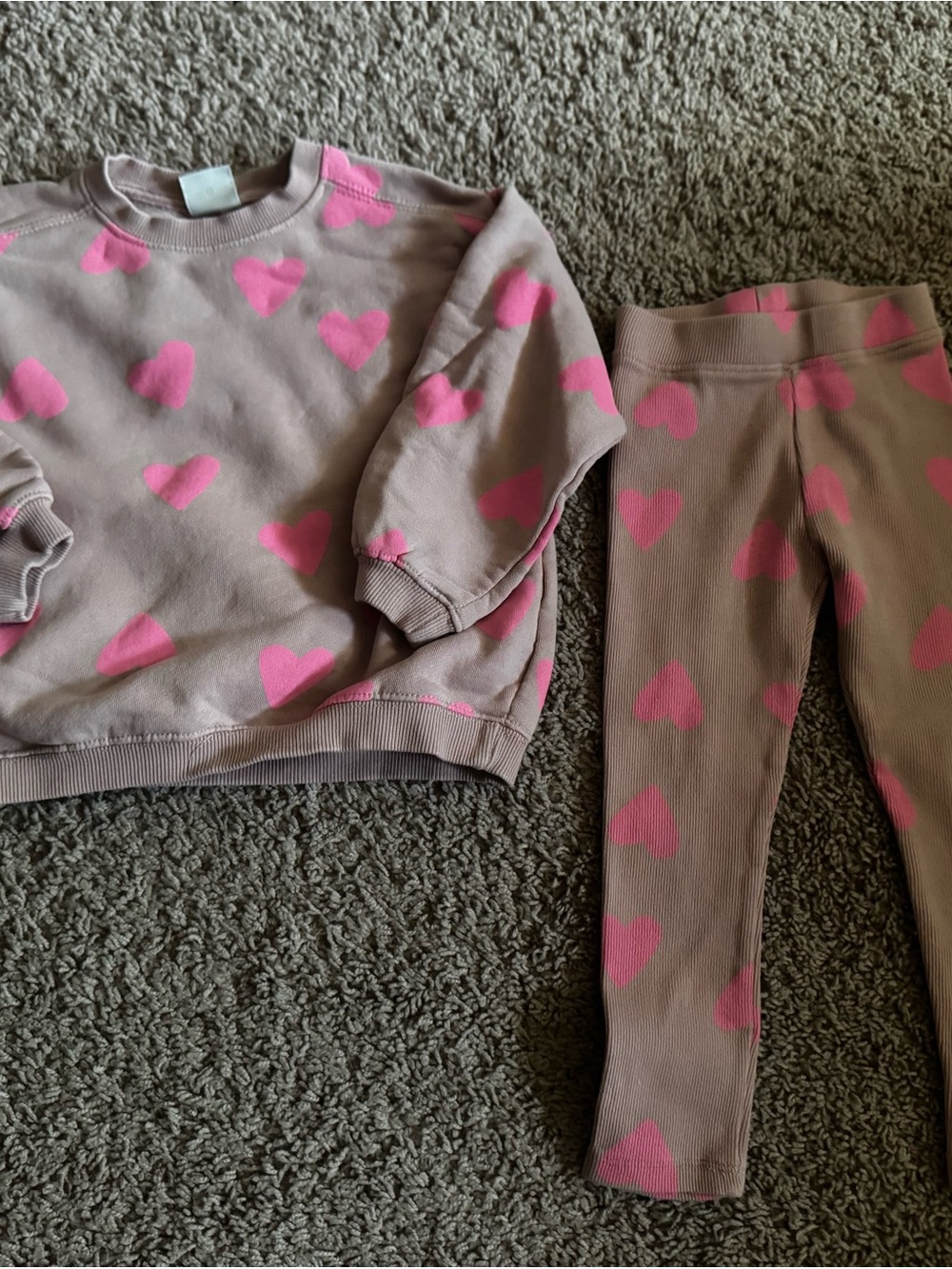 Zara Girl’s Mauve Pink Heart Pullover Set